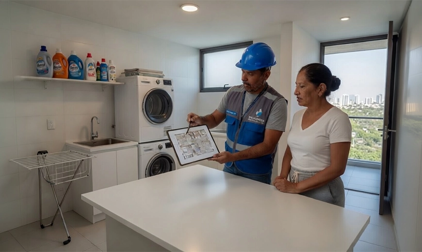 Técnico de SM Ingeniería instalando red de gas natural