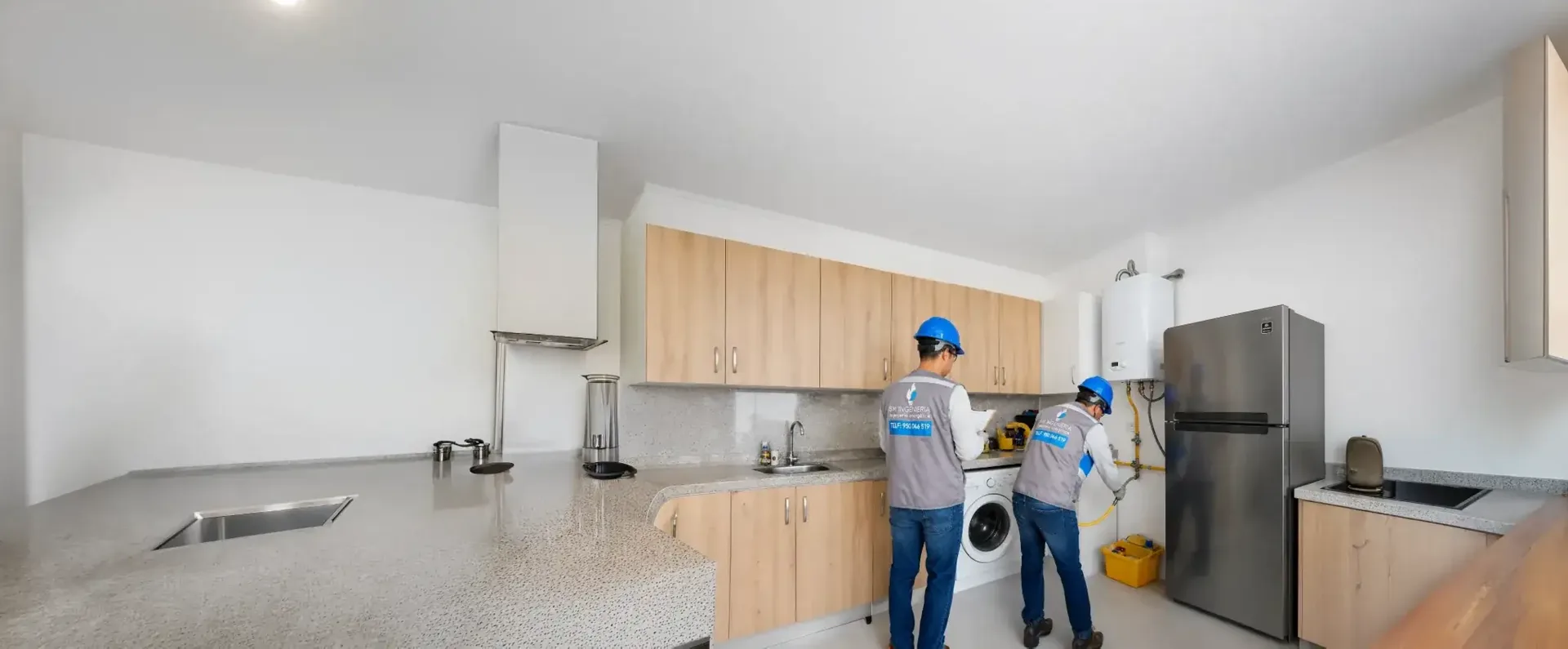 Conexión de terma a gas natural en un edificio multifamiliar